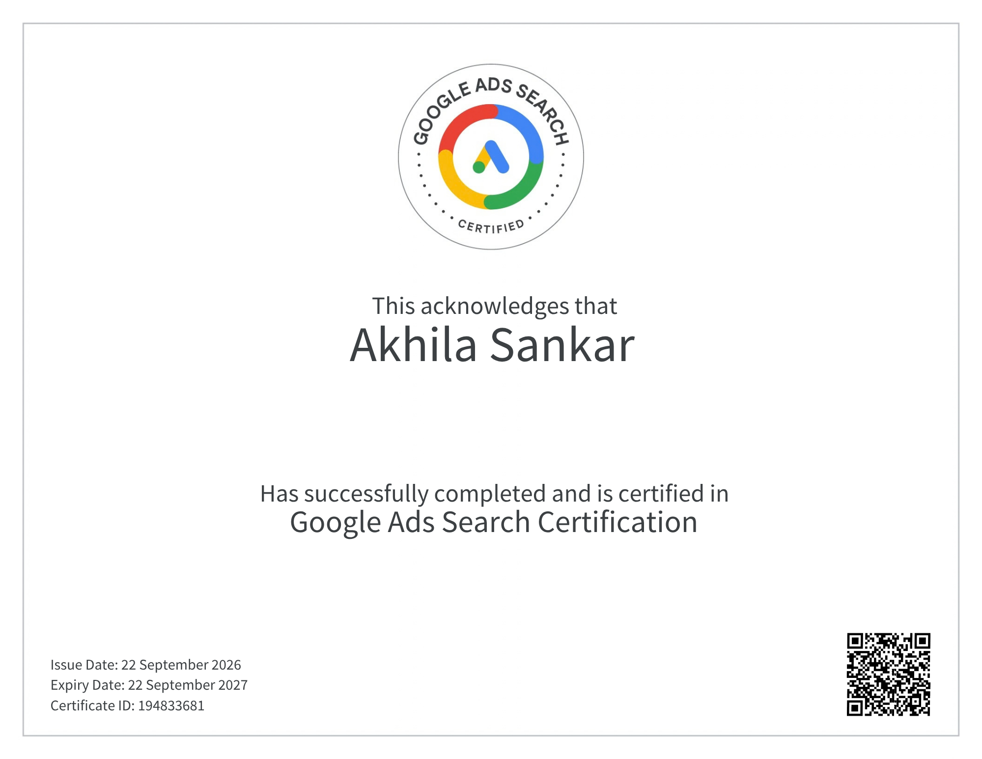 Google Ads Search Certification