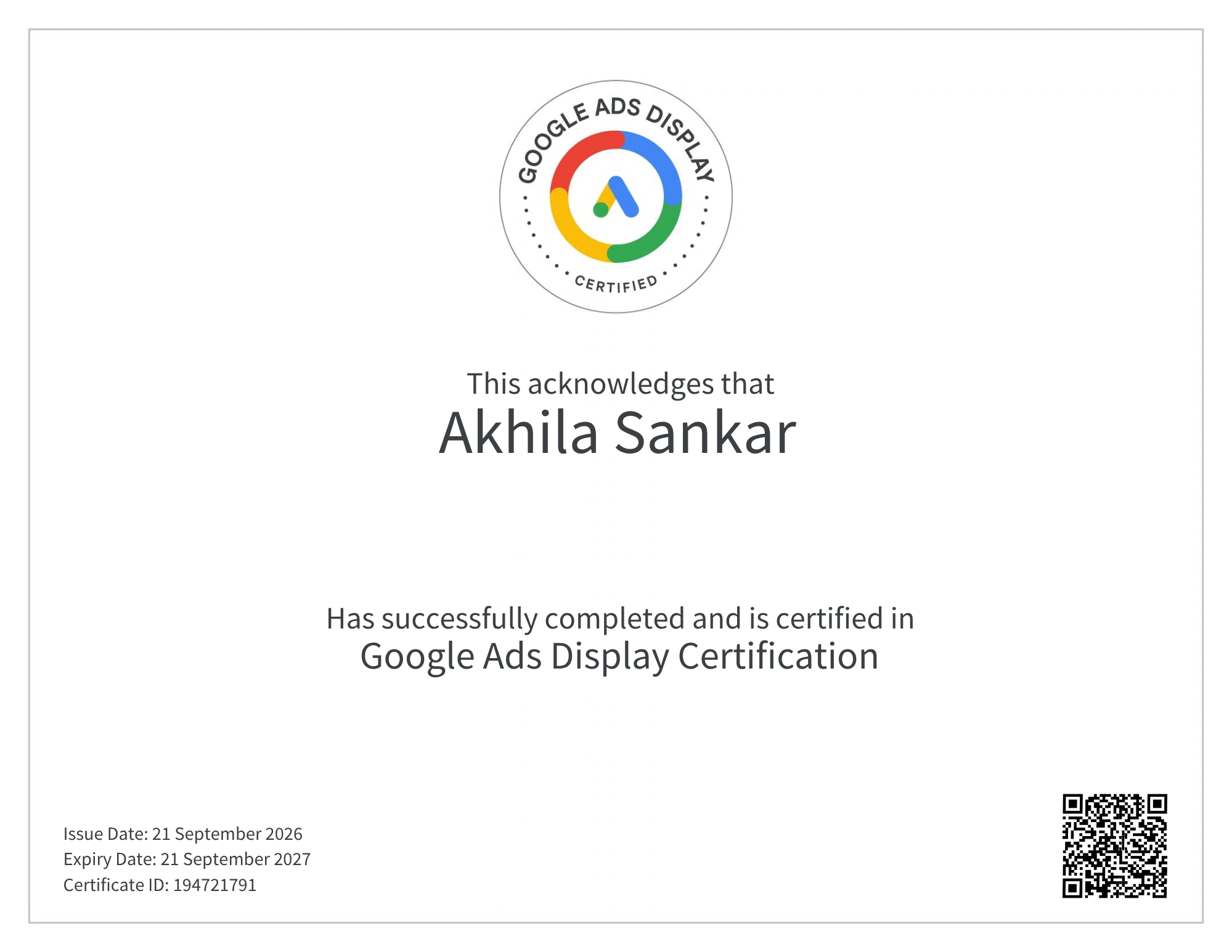 Google Ads Display Certification